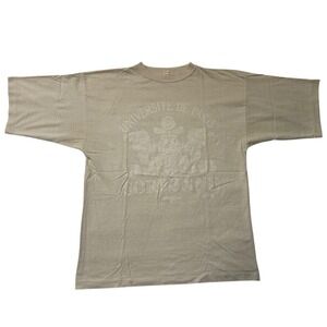 Vintage Sorbonne Paris University T Shirt Single Stitch Tan Mens Large